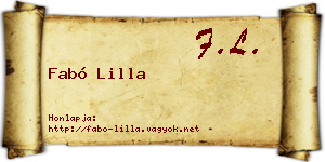 Fabó Lilla névjegykártya